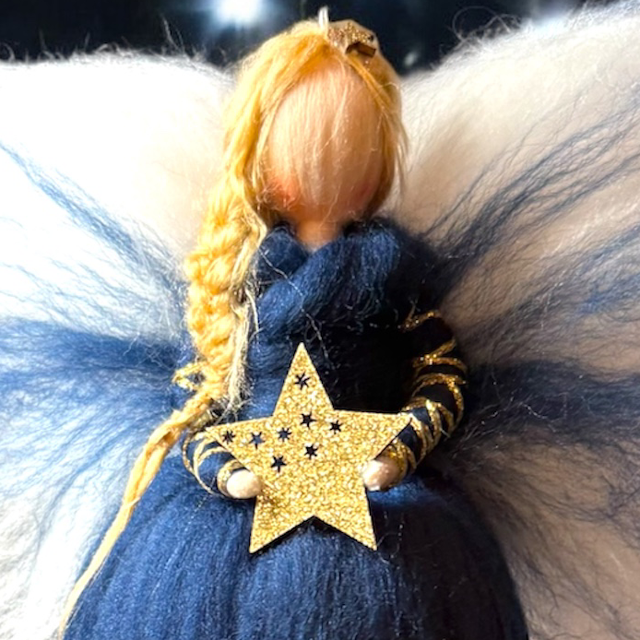 Uldengel, blå med Stjerne