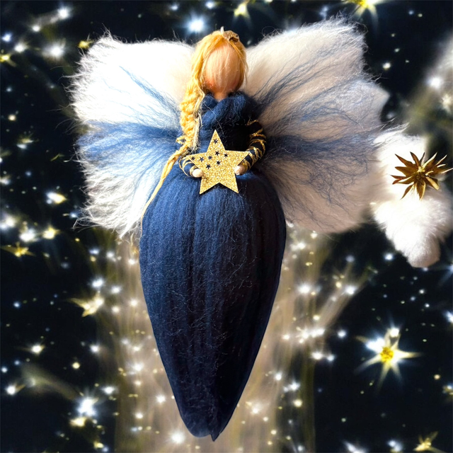 Uldengel, blå med Stjerne