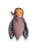 Lille Waldorfdukke med Vinger - Lilla med blomster