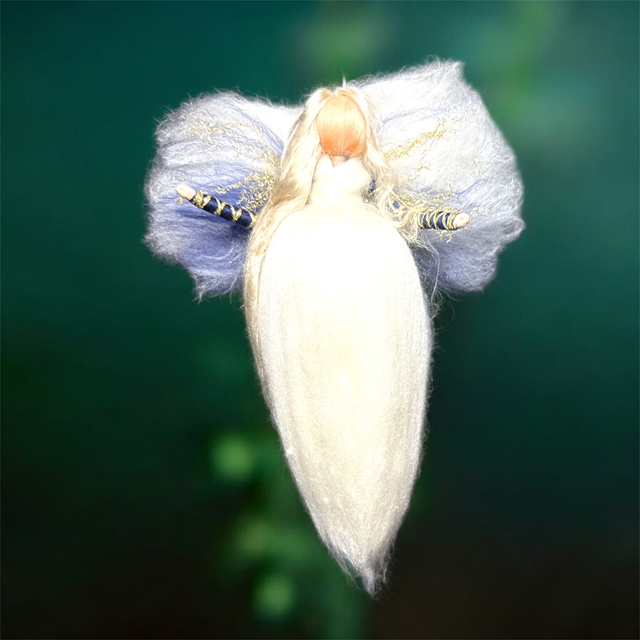 Juleengel, Hvid, blå og guld