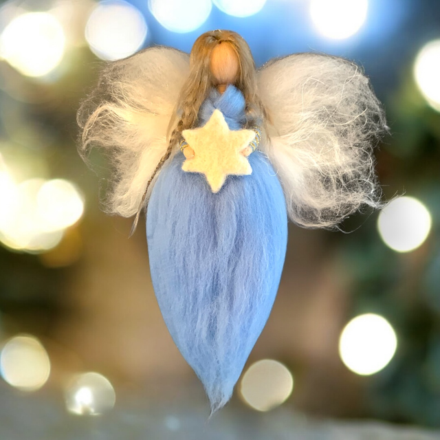 Engel, lyseblå med hvid Stjerne