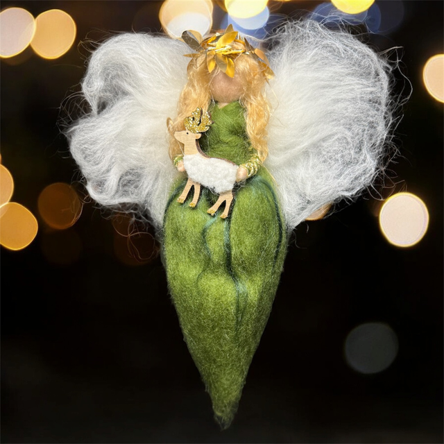 Juleengel, Grøn med Rensdyr