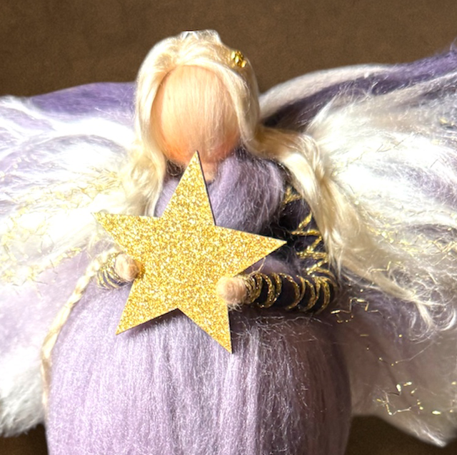 Juleengel, lilla med stjerne