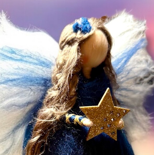 Uldengel, blå med Stjerner