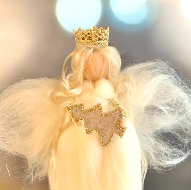 Juleengel, Hvid med Juletræ og Krone