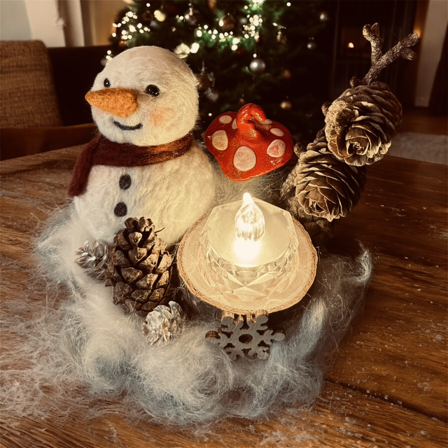 Juledekoration -  Snemandens vinterhygge