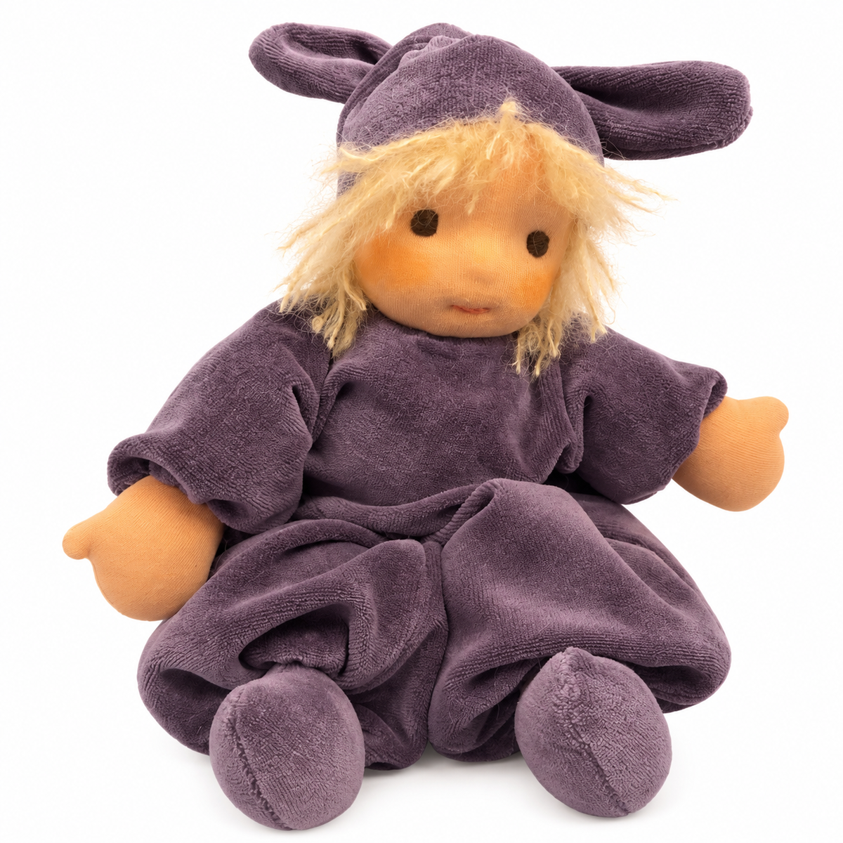 Lilje – håndlavet Waldorf krammedukke 28 cm fra HjerteHvid