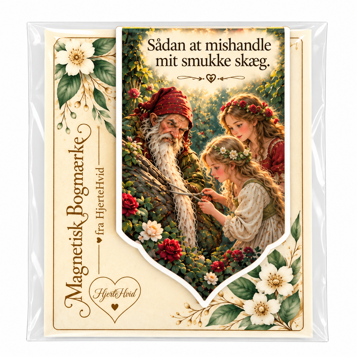 Snehvid og Rosenrød magnetisk bogmærke fra HjerteHvid inspireret af Brødrene Grimms klassiske eventyr